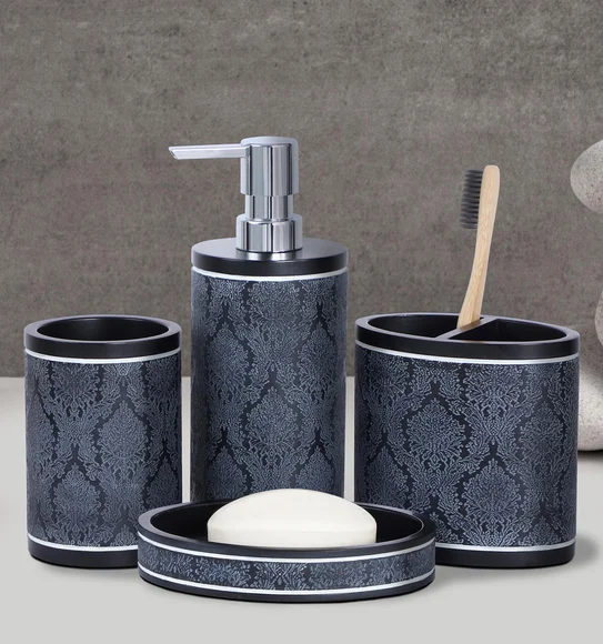 Alvina Polyresin Bath Set D Grey