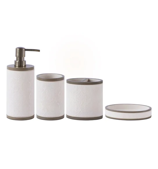 Alvina Polyresin Bath Set M.Beige