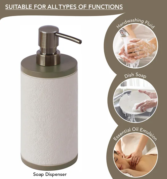 Alvina Polyresin Bath Set M.Beige
