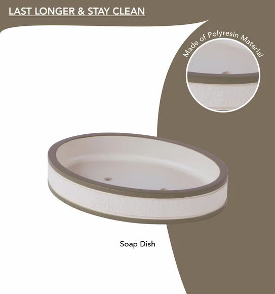 Alvina Polyresin Bath Set M.Beige