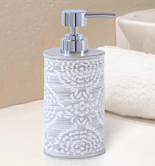 Alvina Polyresin Soap Dispenser Dark Grey and White