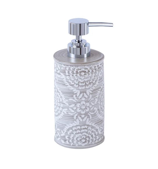 Alvina Polyresin Soap Dispenser Dark Grey and White