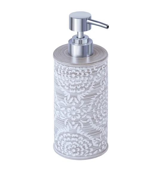 Alvina Polyresin Soap Dispenser Dark Grey and White