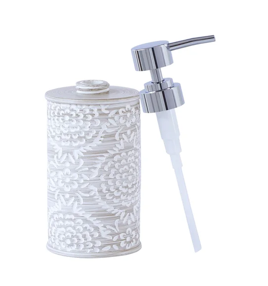 Alvina Polyresin Soap Dispenser Dark Grey and White