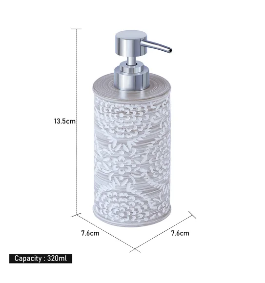 Alvina Polyresin Soap Dispenser Dark Grey and White