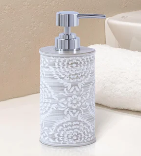 Alvina Polyresin Soap Dispenser Dark Grey and White