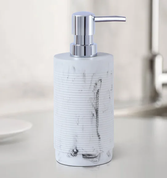 Alvina Polyresin Soap Dispenser Marble White