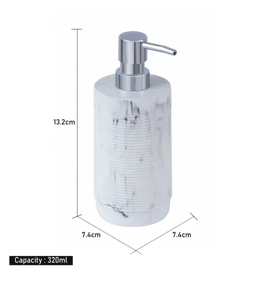 Alvina Polyresin Soap Dispenser Marble White