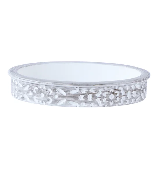 Alvina Soap Dish Polyresin Soap Dish Dark Grey and White
