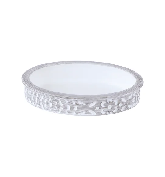 Alvina Soap Dish Polyresin Soap Dish Dark Grey and White