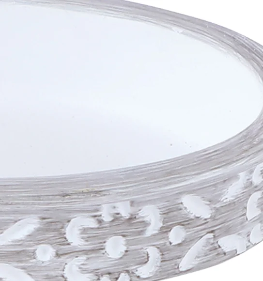 Alvina Soap Dish Polyresin Soap Dish Dark Grey and White