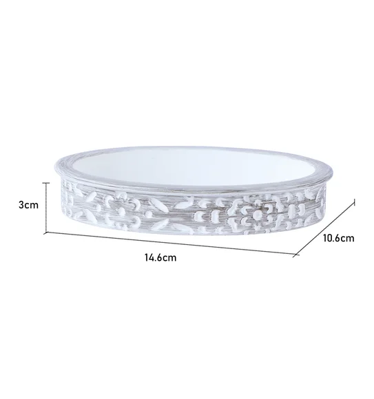 Alvina Soap Dish Polyresin Soap Dish Dark Grey and White