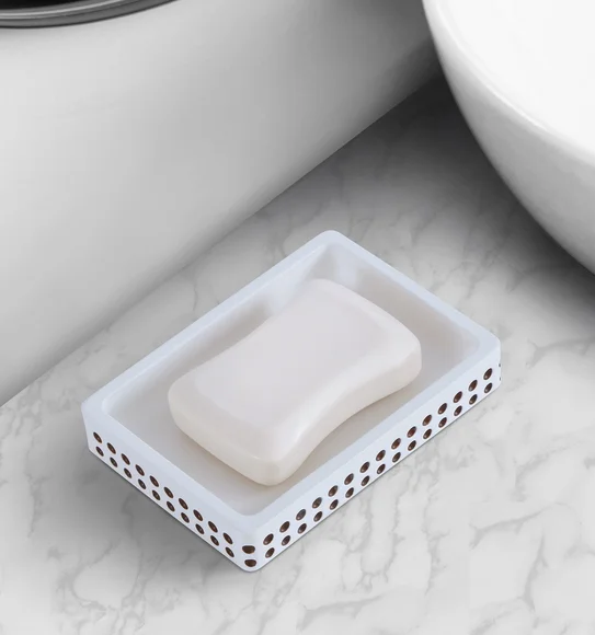 Alvina Soap Dish Polyresin Soap Dish Beige and Brown