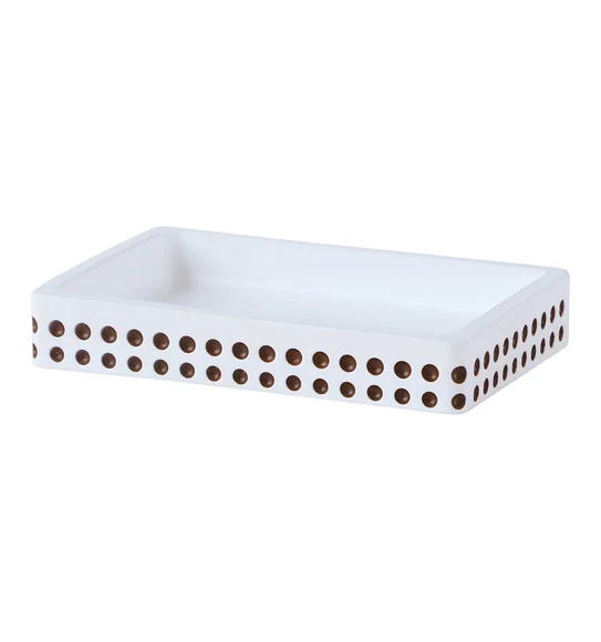 Alvina Soap Dish Polyresin Soap Dish Beige and Brown