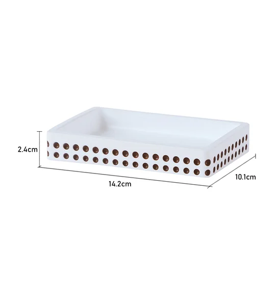 Alvina Soap Dish Polyresin Soap Dish Beige and Brown