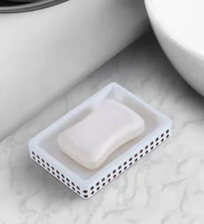 Alvina Soap Dish Polyresin Soap Dish Beige and Brown