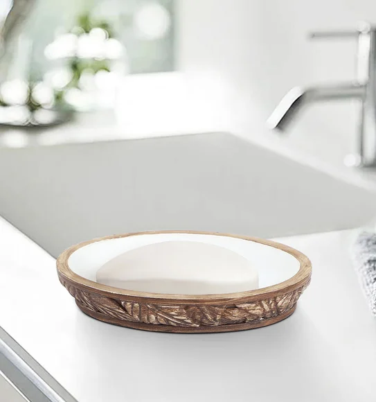 Alvina Soap Dish Polyresin Soap Dish Brown