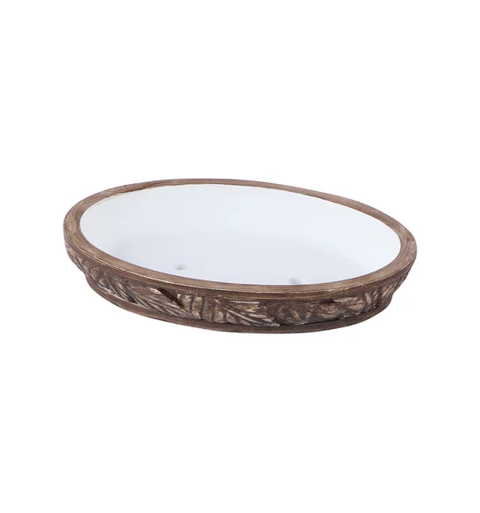 Alvina Soap Dish Polyresin Soap Dish Brown