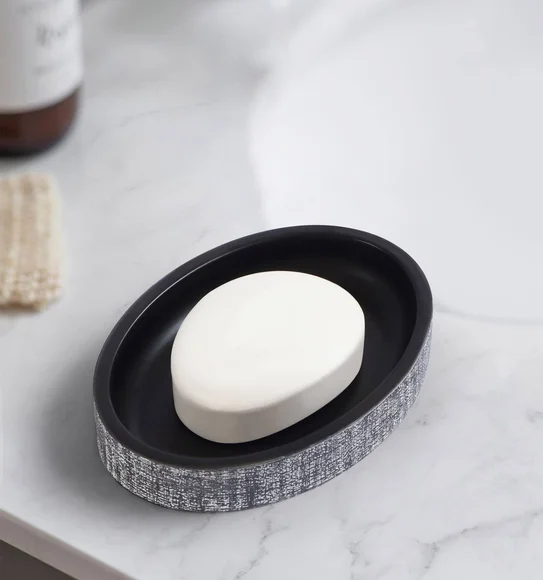 Alvina Soap Dish Polyresin Soap Dish Charcoal