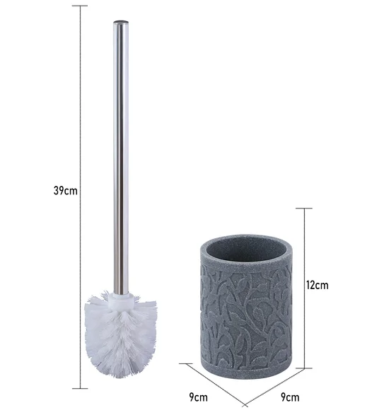 Alvina Polyresin Toiletbrush Holder L Grey
