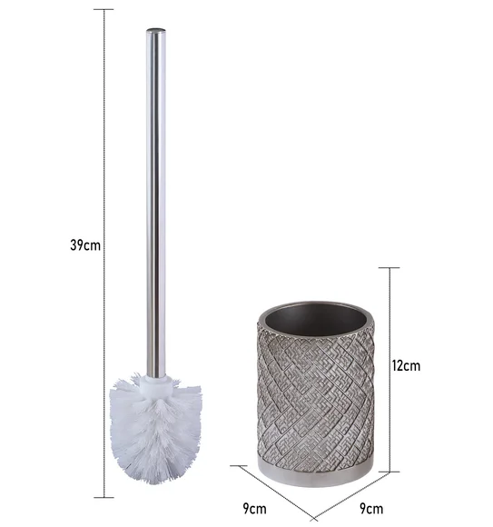 Alvina Polyresin Toiletbrush Holder Dark Grey