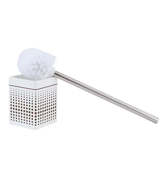 Alvina Polyresin Toiletbrush Holder Beige and Brown