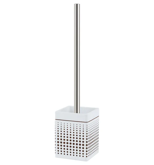Alvina Polyresin Toiletbrush Holder Beige and Brown