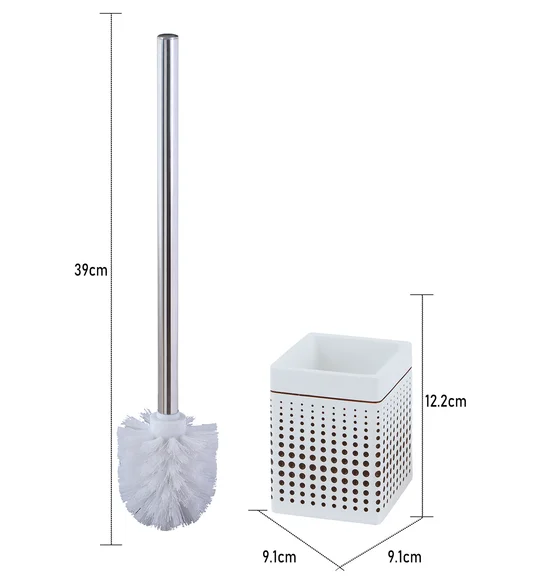 Alvina Polyresin Toiletbrush Holder Beige and Brown