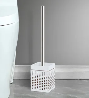 Alvina Polyresin Toiletbrush Holder Beige and Brown