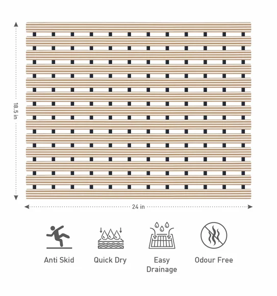 Fredy PVC Shower Mat Cream