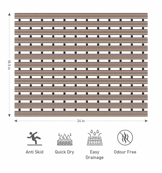 Fredy PVC Shower Mat Beige