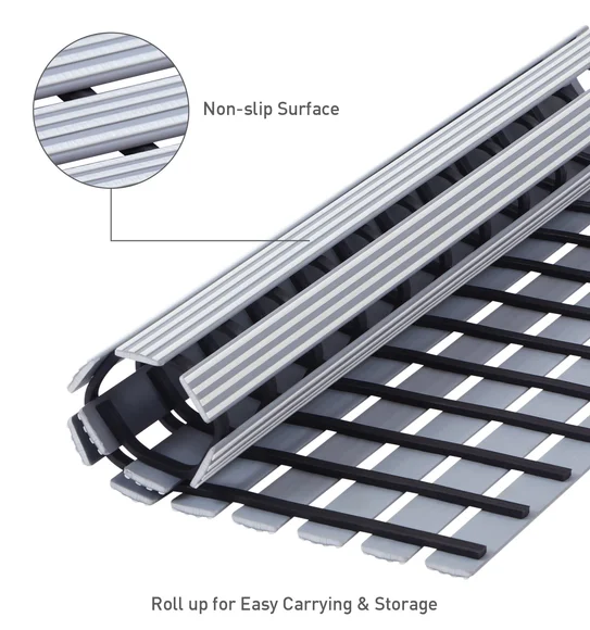Fredy PVC Shower Mat Light Grey