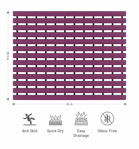 Fredy PVC Shower Mat Pink