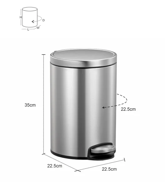 EKO 9115 Artistic Soft Close Fingerprint Resistant Step Bin Metallic