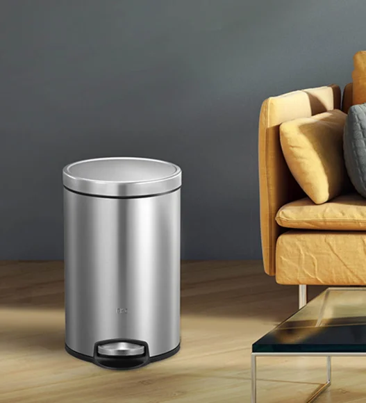 EKO 9115 Artistic Soft Close Fingerprint Resistant Step Bin Metallic