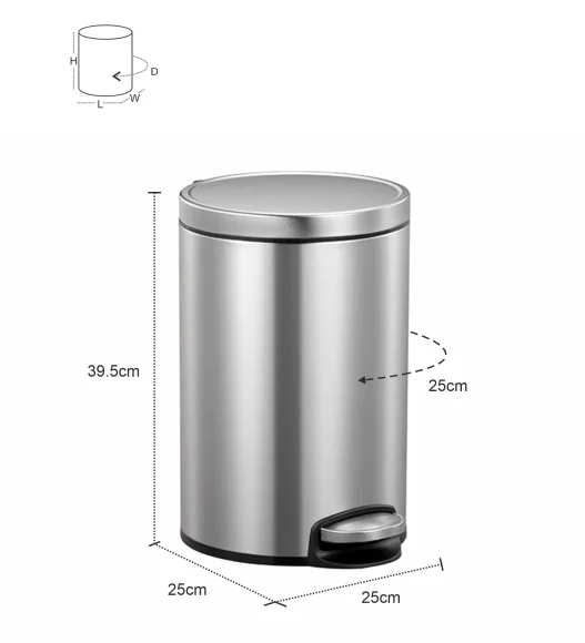 EKO 9115 Artistic Soft Close Fingerprint Resistant Step Bin Metallic