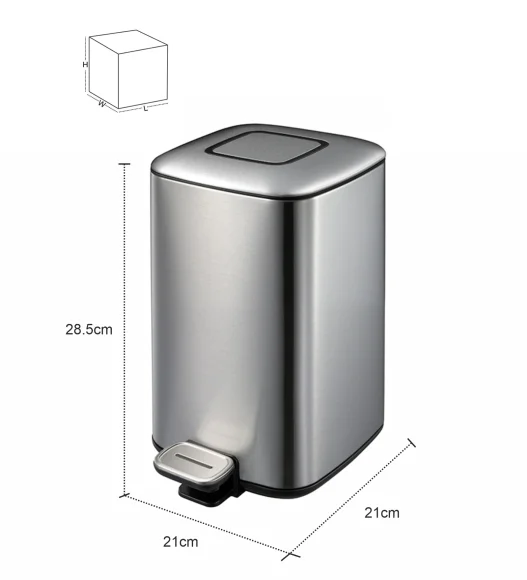 EKO 9388 Regent Fingerprint Resistant Step Bin Metallic