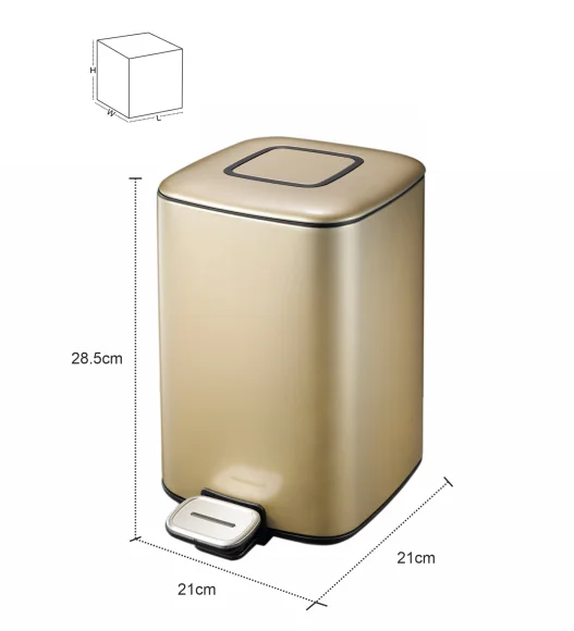 EKO 9388 Regent Fingerprint Resistant Step Bin Champagne Gold