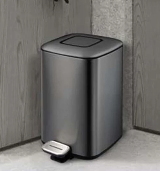 EKO 9388 Regent Fingerprint Resistant Step Bin Black Steel