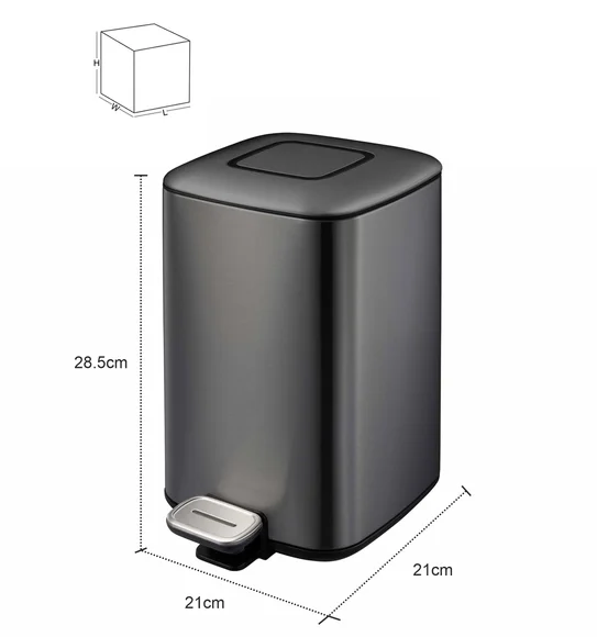 EKO 9388 Regent Fingerprint Resistant Step Bin Black Steel