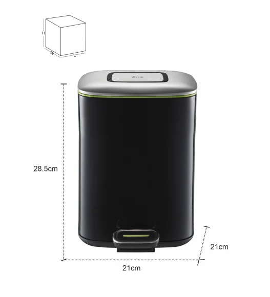 EKO 9388 Regent Fingerprint Resistant Step Bin Black