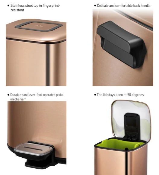 EKO 9388 Regent Fingerprint Resistant Step Bin Bronze Copper