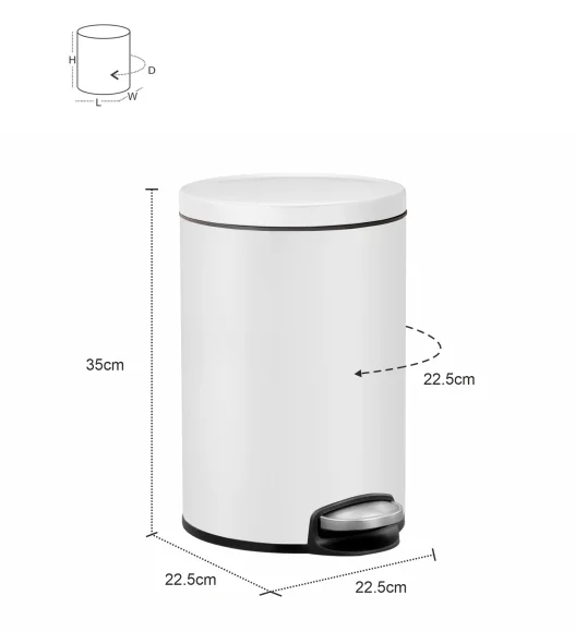 EKO 9115 Artistic Soft Close Fingerprint Resistant Step Bin White