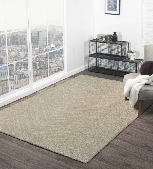 Trentino Abstract Machine Made Carpet Beige