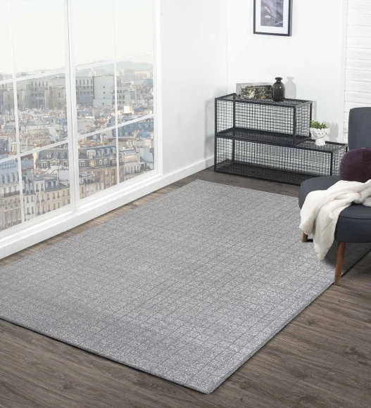 Trentino Abstract Machine Made Carpet Grey