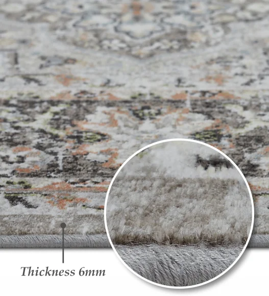 Grey Classical Viscose Carpet,200x290 cm