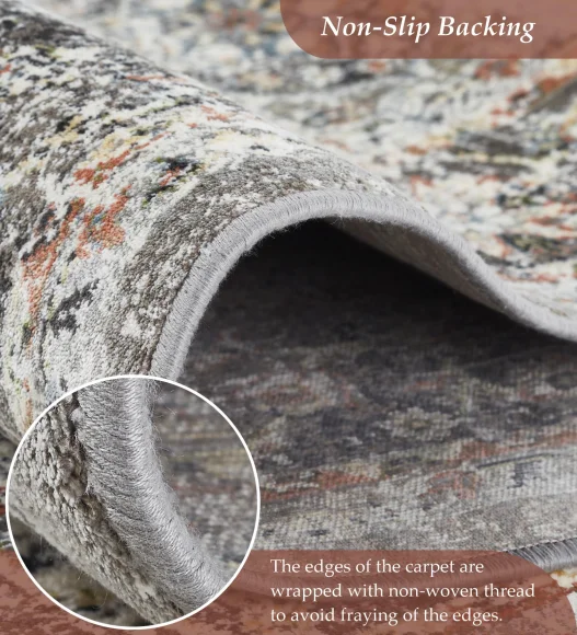 Grey Classical Viscose Carpet,200x290 cm