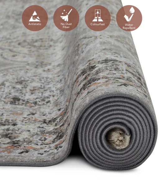 Grey Classical Viscose Carpet,200x290 cm