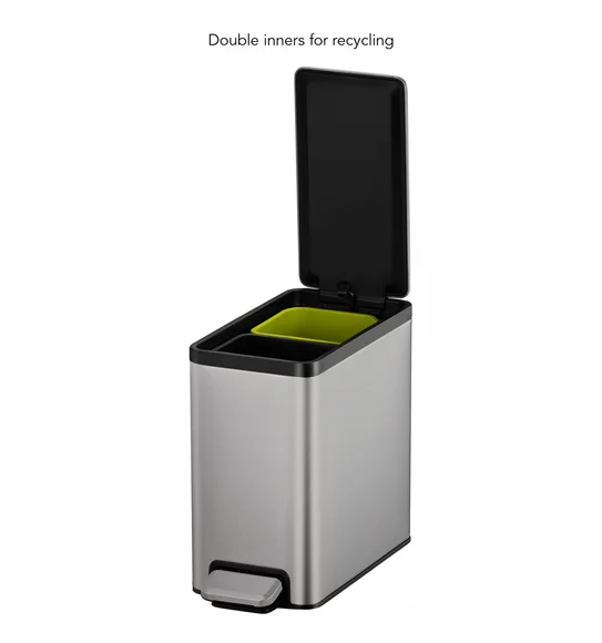 Eko 9138 Eco Casa II Double Liner Recycling Step Bin Metallic