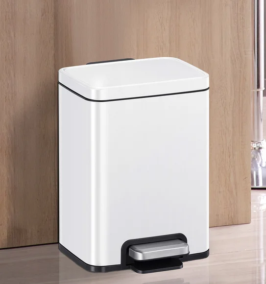 Eko 9361 Madison Stainless Steel Fingerprint Resistant Step Bin Matte White